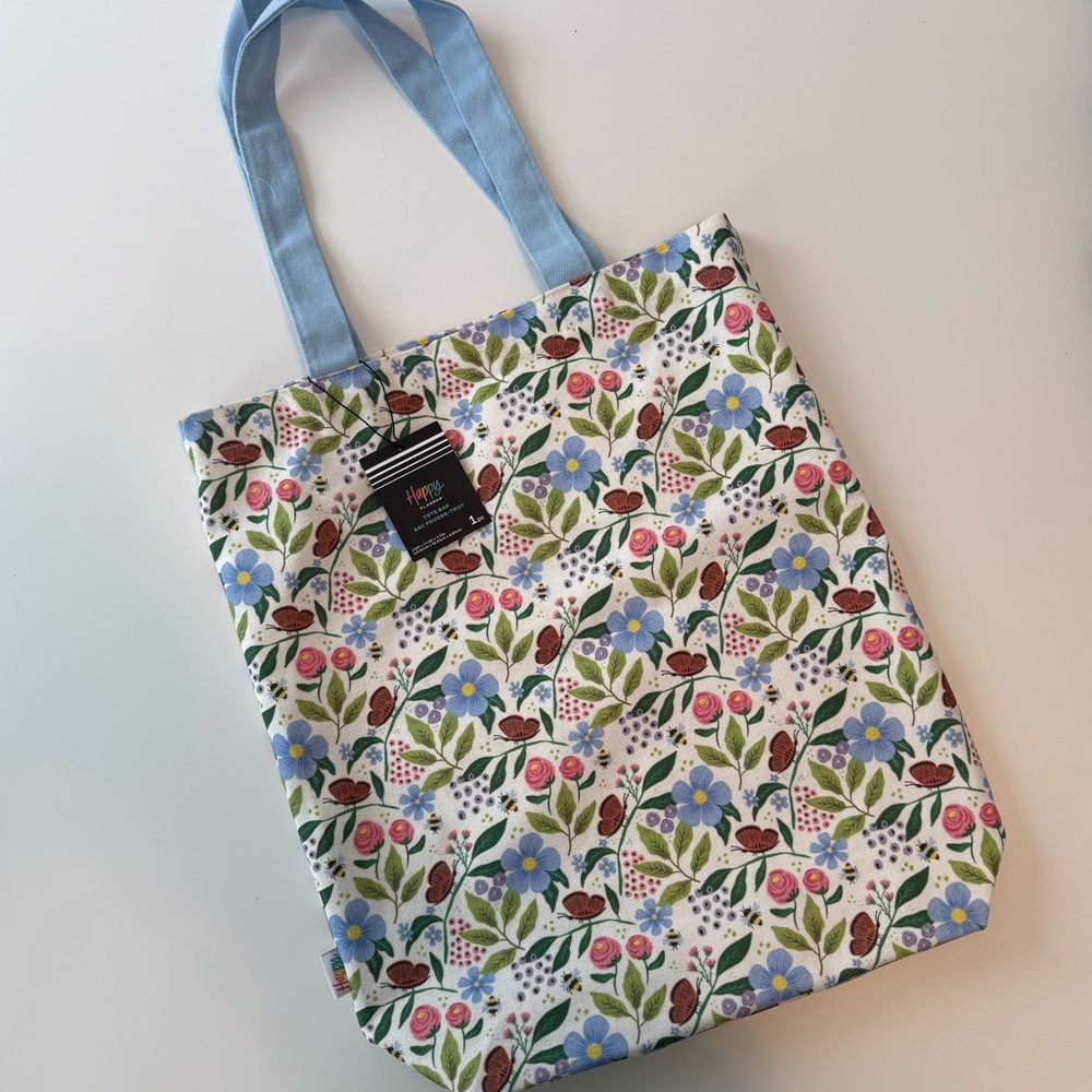 The Happy Planner Buzzy Garden Floral Canvas Tote
